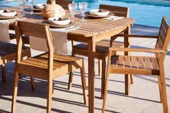 Miliboo Chaise De Jardin-Fauteuils de jardin empilables en bois massif (lot de 2) CANOPEE