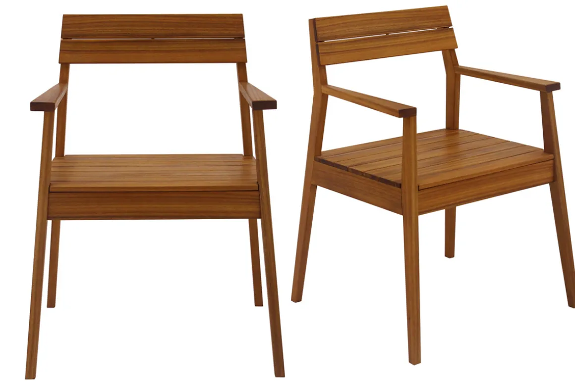 Miliboo Chaise De Jardin-Fauteuils de jardin en bois massif (lot de 2) CANOPEE