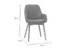 Miliboo Chaise Design-Fauteuils scandinaves en tissu effet velours jaune moutarde et bois clair massif (lot de 2) HOLO