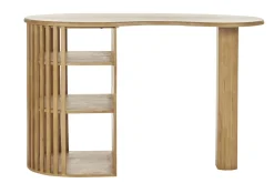 Miliboo Table De Bar / Bar-Ilot - table de bar avec rangements en bois manguier massif H90 cm LOBIO