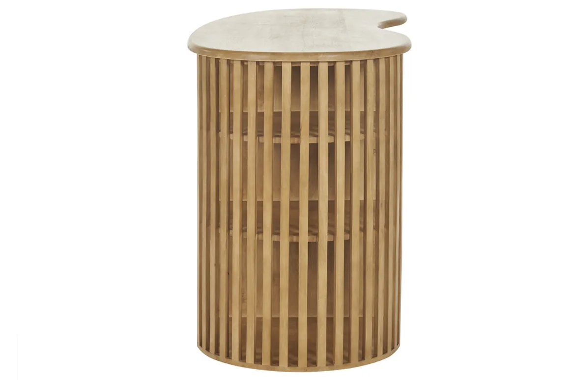 Miliboo Table De Bar / Bar-Ilot - table de bar avec rangements en bois manguier massif H90 cm LOBIO