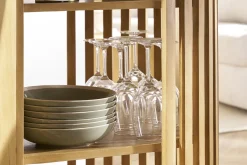 Miliboo Table De Bar / Bar-Ilot - table de bar avec rangements en bois manguier massif H90 cm LOBIO