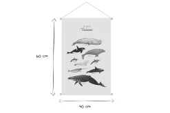 Miliboo Accessoire & Déco Enfant|Décoration Murale-Kakemono enfant tableau en toile suspendue illustration baleines L40 x H60 cm OCEAN