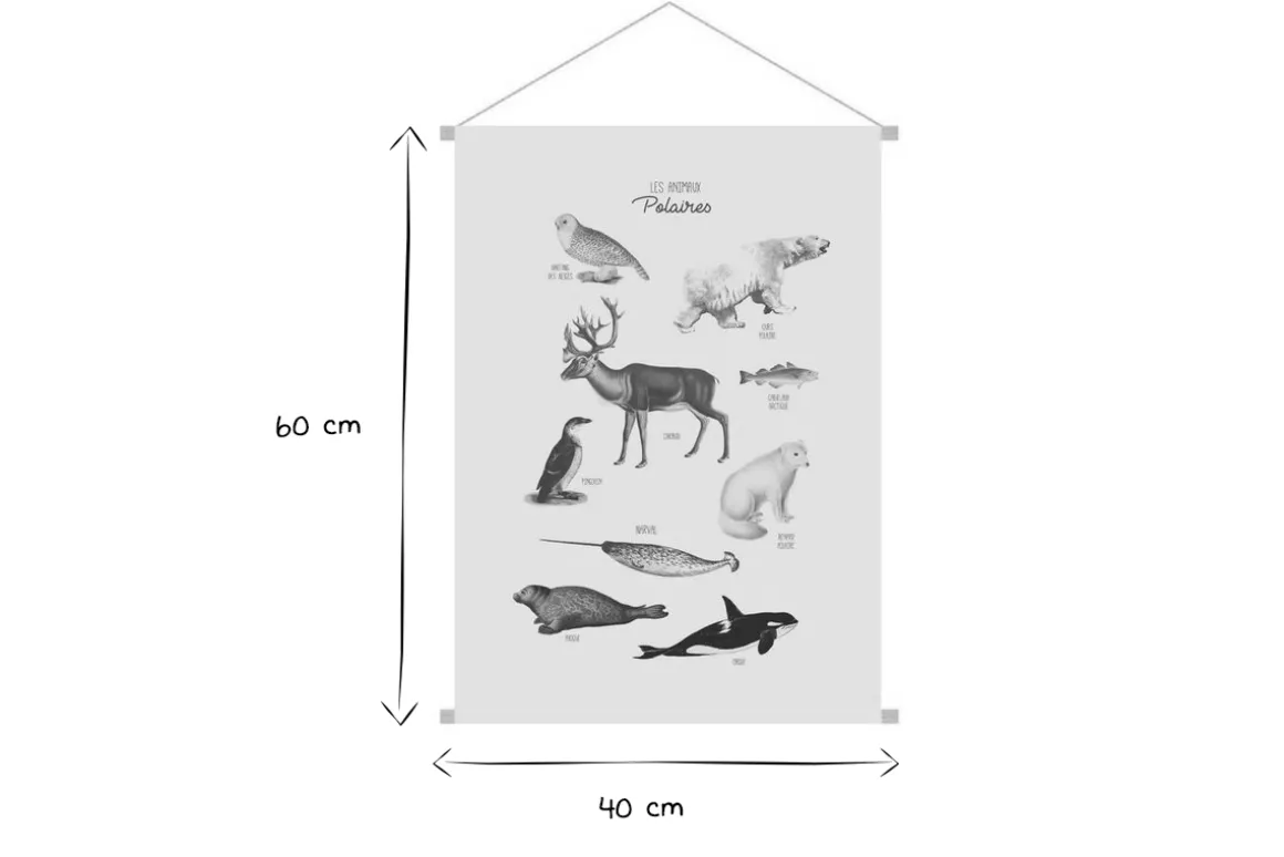 Miliboo Accessoire & Déco Enfant|Décoration Murale-Kakemono enfant tableau en toile suspendue illustration animaux polaires L40 x H60 cm POLAR