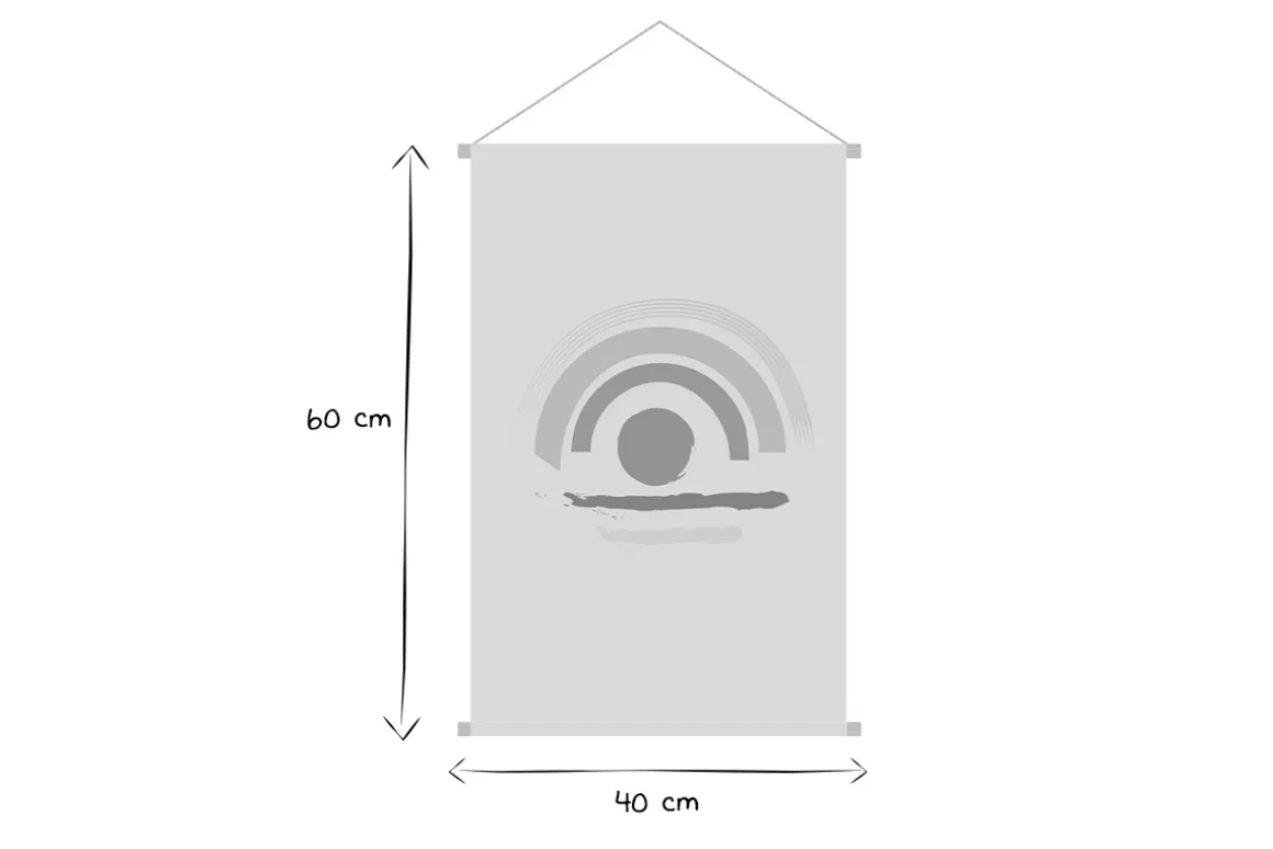 Miliboo Accessoire & Déco Enfant|Décoration Murale-Kakemono enfant tableau en toile suspendue arc-en-ciel L40 x H60 cm HAPPY
