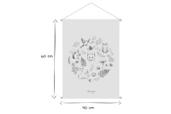 Miliboo Accessoire & Déco Enfant|Décoration Murale-Kakemono enfant tableau en toile suspendue illustration forêt d'automne L40 x H60 cm FORET
