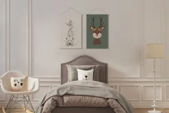 Miliboo Accessoire & Déco Enfant|Décoration Murale-Kakemono enfant tableau en toile suspendue illustration biche L40 x H60cm LOVELY