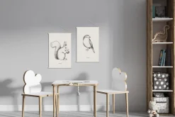 Miliboo Accessoire & Déco Enfant|Décoration Murale-Kakemono tableau en toile suspendue illustration oiseau L40 x H60cm MELODY