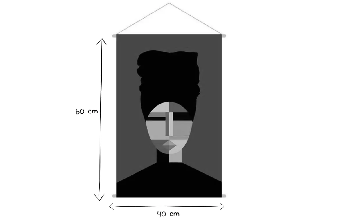Miliboo Décoration Murale-Kakemono tableau en toile suspendue portait femme L40 x H60 cm TURBA
