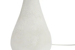 Miliboo Lampe À Poser|Lampe À Poser-Lampe à poser blanche en céramique effet pierre et abat-jour en raphia H49 cm PYRUS