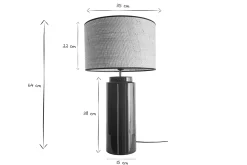Miliboo Lampe À Poser|Lampe À Poser-Lampe à poser en céramique émaillée verte et abat-jour en raphia naturel H64 cm MAJES