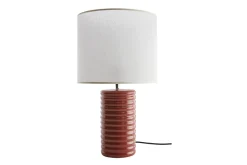 Miliboo Lampe À Poser|Lampe À Poser-Lampe à poser en céramique émaillée terracotta et abat-jour écru H53 cm BERRO