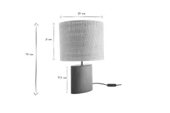 Miliboo Lampe À Poser|Lampe À Poser-Lampe à poser en céramique vert foncé et abat-jour en raphia naturel H40 cm TIGA