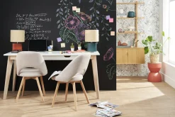 Miliboo Lampe À Poser|Lampe À Poser-Lampe à poser en céramique terracotta mat et abat-jour en raphia naturel H40 cm TIGA