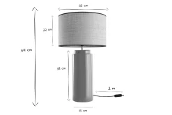Miliboo Lampe À Poser|Lampe À Poser-Lampe à poser en céramique émaillée jaune et abat-jour en raphia naturel H64 cm MAJES