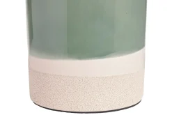 Miliboo Lampe À Poser|Lampe À Poser-Lampe à poser verte en céramique et abat-jour en rabane H64 cm MAJES