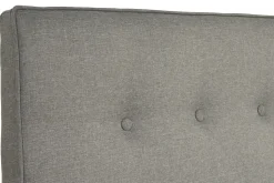 Miliboo Lit Adulte-Lit 2 places 160x200 cm avec tête de lit en tissu gris clair LEONCE