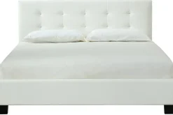 Miliboo Lit Adulte-Lit 2 places 160x200 cm blanc capitonné MARQUISE