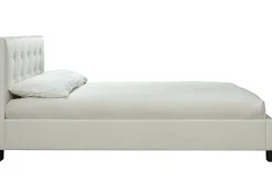 Miliboo Lit Adulte-Lit 2 places 160x200 cm blanc capitonné MARQUISE
