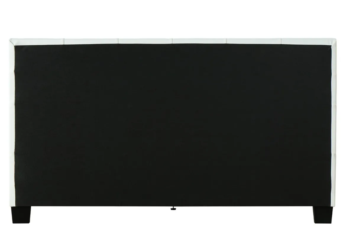 Miliboo Lit Adulte-Lit 2 places 160x200 cm blanc capitonné MARQUISE