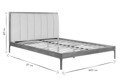 Miliboo Lit Adulte-Lit 2 places 160x200 cm en bois clair et tissu gris clair RONN