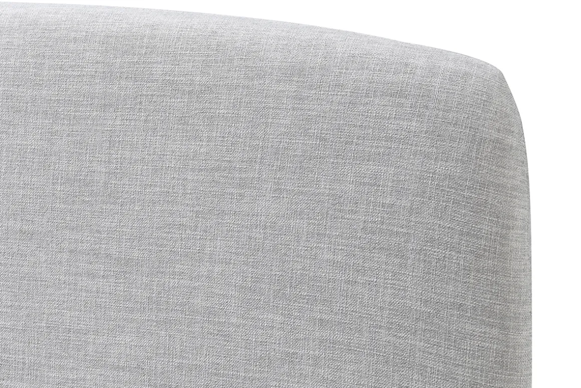 Miliboo Lit Adulte-Lit 2 places 160x200 cm en tissu gris clair NIELS