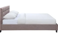 Miliboo Lit Adulte-Lit 2 places 160x200 cm en tissu camel capitonné MARQUISE