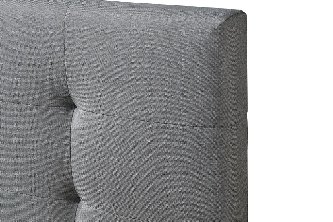 Miliboo Lit Adulte-Lit 2 places 160x200 cm en tissu gris capitonné MARQUISE