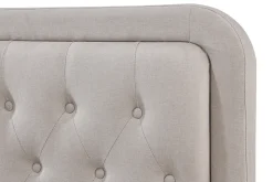 Miliboo Lit Adulte-Lit 2 places 160x200 cm en tissu beige capitonné KRISTEN