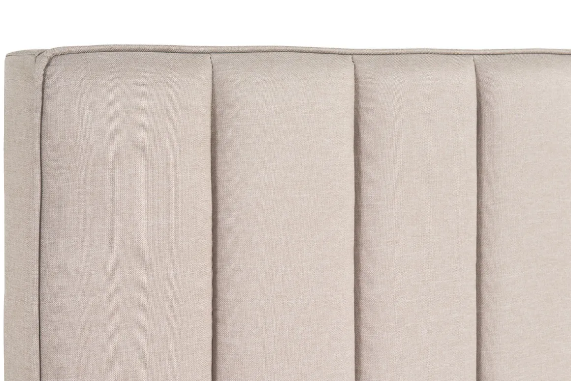 Miliboo Lit Adulte-Lit 2 places 160x200 cm en tissu beige DIANE