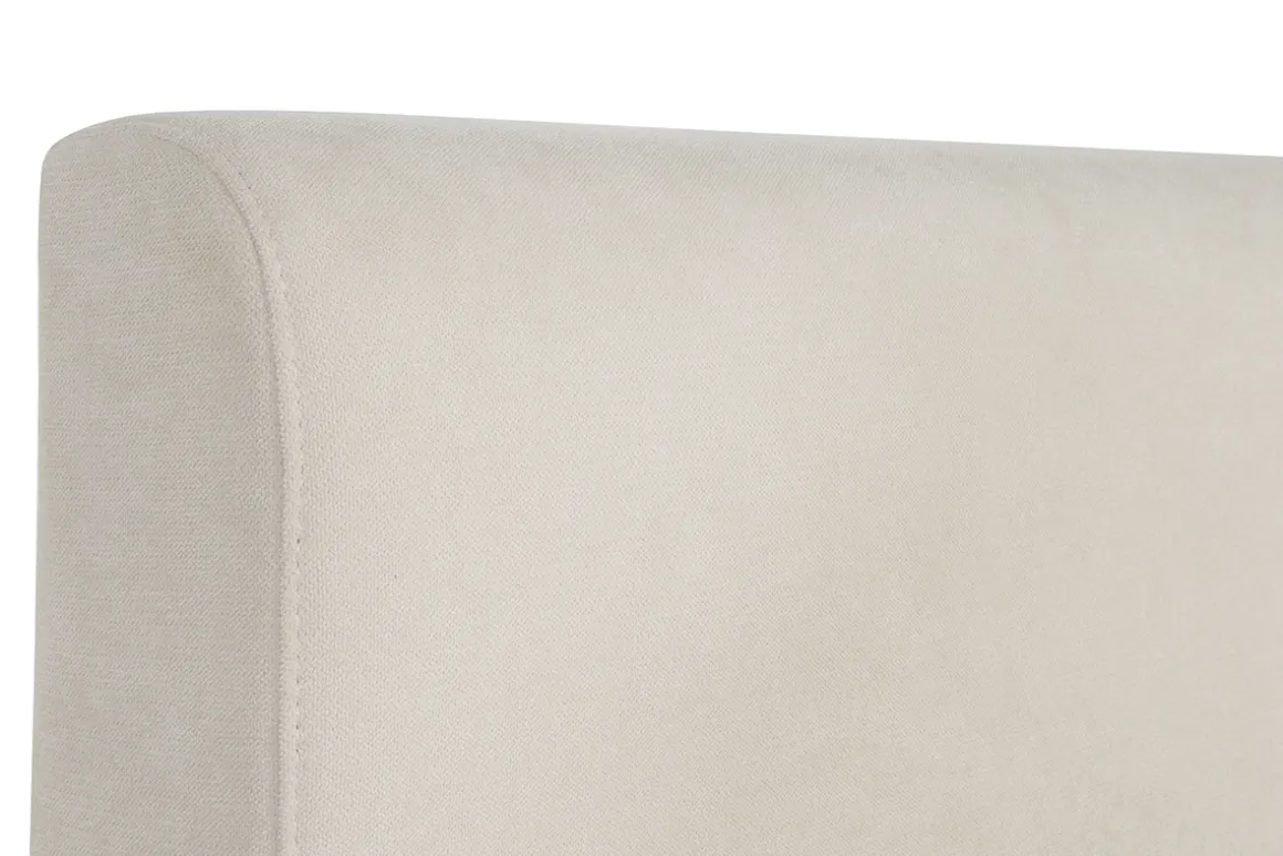 Miliboo Lit Adulte-Lit 2 places 160x200 cm en tissu beige et bois clair SALOME