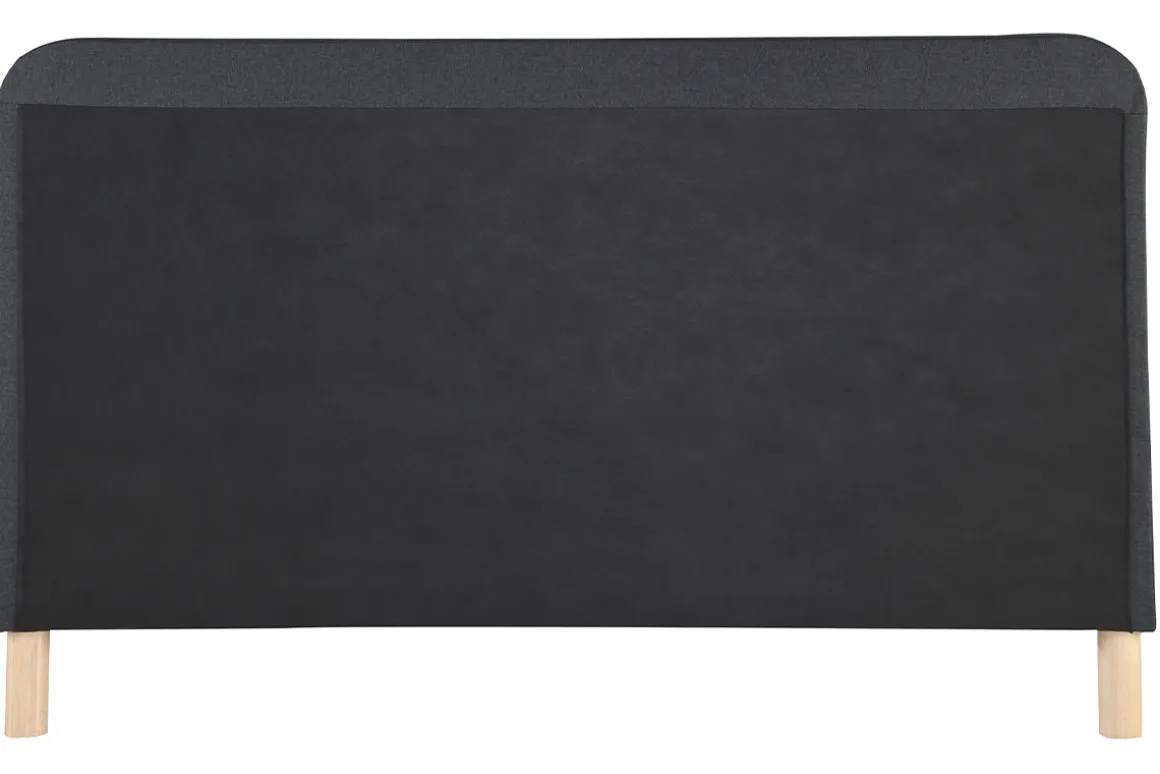 Miliboo Lit Adulte-Lit 2 places 160x200 cm en tissu gris foncé capitonné HOLSEN