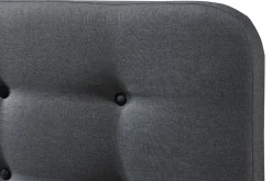 Miliboo Lit Adulte-Lit 2 places 160x200 cm en tissu gris foncé capitonné HOLSEN