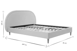 Miliboo Lit Adulte-Lit 2 places 160x200 en tissu beige CHARLINE