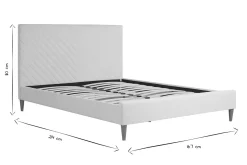 Miliboo Lit Adulte-Lit 2 places 160x200 en tissu beige SIDONIE