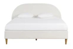 Miliboo Lit Adulte-Lit 2 places 160x200 en tissu effet laine bouclée CHARLINE