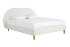 Miliboo Lit Adulte-Lit 2 places 160x200 en tissu effet laine bouclée CHARLINE