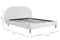 Miliboo Lit Adulte-Lit 2 places 160x200 en tissu effet laine bouclée CHARLINE