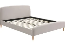 Miliboo Lit Adulte-Lit 2 places 160x200cm en tissu beige NIELS