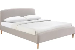 Miliboo Lit Adulte-Lit 2 places 160x200cm en tissu beige NIELS