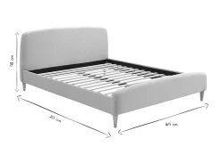 Miliboo Lit Adulte-Lit 2 places 160x200cm en tissu beige NIELS