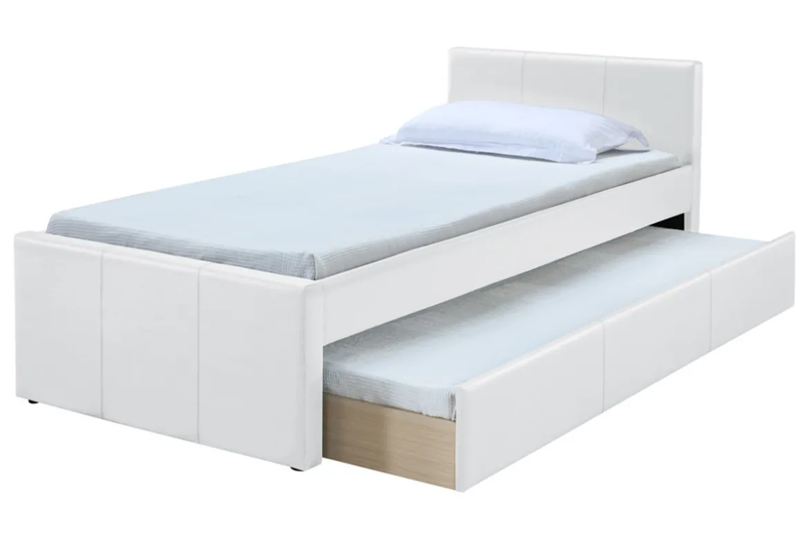 Miliboo Lit Enfant|Lit Enfant-Lit gigogne blanc mat 90x190 cm MACCO