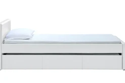 Miliboo Lit Enfant|Lit Enfant-Lit gigogne blanc mat 90x190 cm MACCO