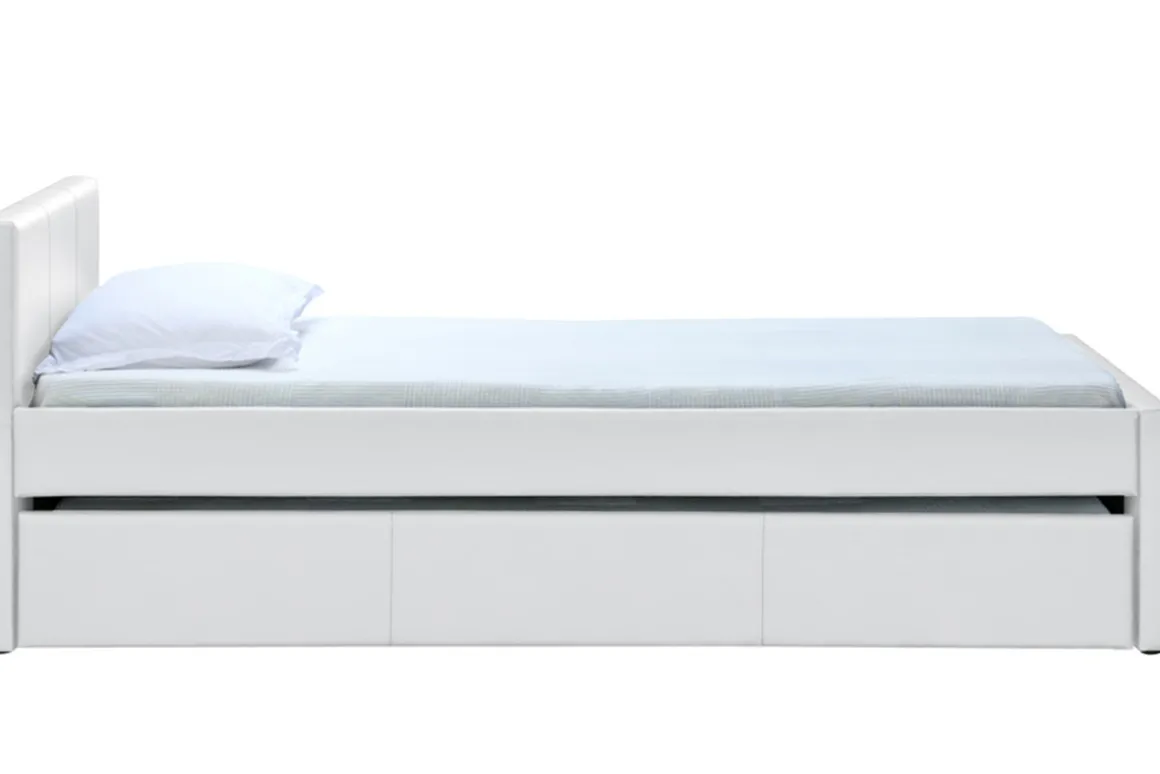 Miliboo Lit Enfant|Lit Enfant-Lit gigogne blanc mat 90x190 cm MACCO