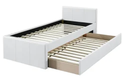 Miliboo Lit Enfant|Lit Enfant-Lit gigogne blanc mat 90x190 cm MACCO