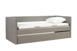 Miliboo Lit Adulte|Lit Enfant-Lit gigogne en tissu gris 90x190 cm ELIE