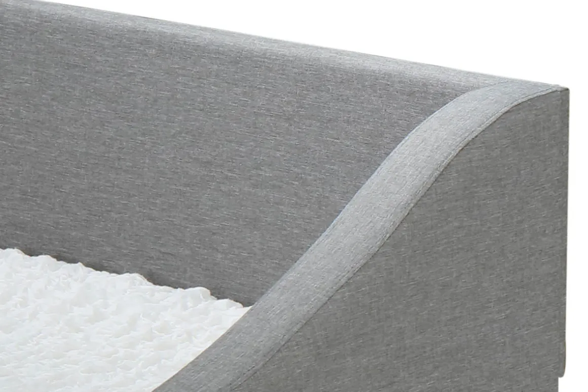 Miliboo Lit Adulte|Lit Enfant-Lit gigogne en tissu gris clair 90x190 cm BEKKER