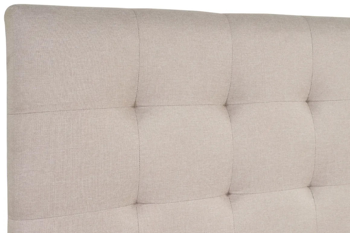 Miliboo Lit Adulte-Lit tiroirs 2 places 160x200 cm en tissu beige RENO