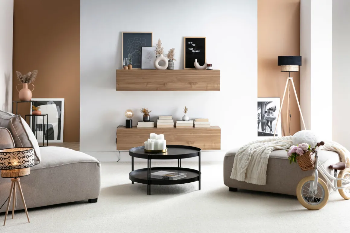 Miliboo Bibliothèque Et Étagère|Bibliothèque Et Étagère-Élément mural TV horizontal en bois clair L138 cm ETERNEL