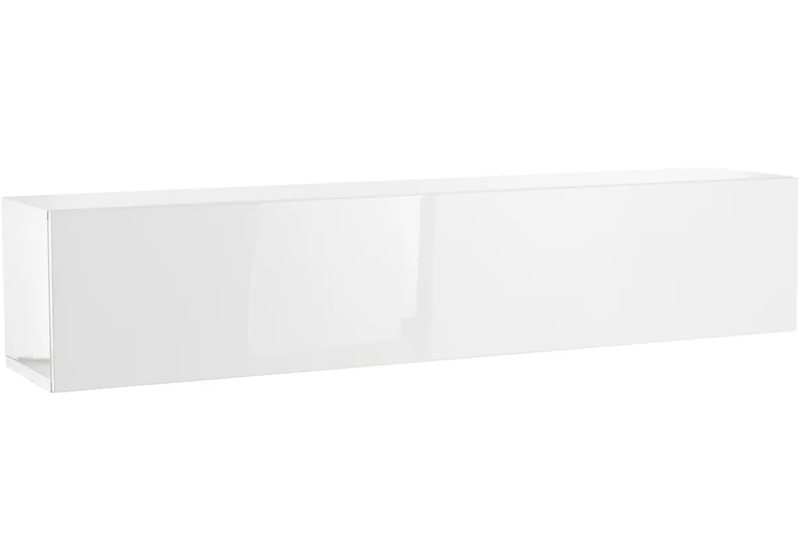 Miliboo Bibliothèque Et Étagère|Bibliothèque Et Étagère-Élément mural TV horizontal blanc laqué brillant L138 cm ETERNEL
